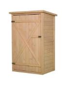 Boxed Outsunny 1.8 x 2.4ft Small Fir Wood Garden Storage Shed (LOC: SR7Left-FP181)