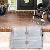 Boxed HOMCOM 2ft Folding Aluminum Wheelchair Ramp Scooter Portable Mobility Assist Suitcase