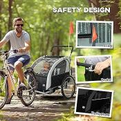 Boxed HOMCOM 2 Seat Bike Trailer with 5 Point Harness (LOC: SR7Left-FP207)