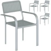 Boxed Outsunny Stackable Garden Chairs Set of 4, Rattan Effect Outdoor Dining Chairs (LOC: SR7Left-