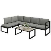 Boxed Outsunny Garden Sofa Set with 2 Loveseats, Armless Chair, Coffee Table. RRP £799.99. (LOC:
