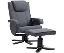 Boxed HomCom Rocker Swivel Recliner Chair with Footstool (LOC: SR7Left-FP205)