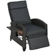 Boxed Outsunny Recliner Chair with Adjustable Backrest & Tray (LOC: SR7Left-FP206)