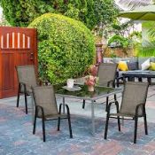 Boxed Outsunny Stackable Garden Chairs Set of 4 (LOC: SR7Left-FP163)
