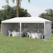 Boxed Outsunny 6 x 3m Marquee With Windows & Side Panels (LOC: SR7Left-FP188)