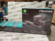 BOXED HISENSE AX5100G 5.1 Wireless Sound Bar with Dolby Atmos & DTS Virtual:X RRP £189. The