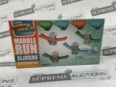 40 X BRAND NEW MARBLE GENIUS MARBLE RUN SLIDER ACCESORY SETS (LOC: 22.18-JR933)
