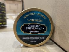 125 X BRAND NEW YEZZI TINS OF 20 POUCHES OF CAFFEINE ENERGY POUCHES (80 MG PER POUCH) SPEARMINT