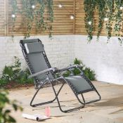 Boxed Verona Grey Padded Zero Gravity Chair – Set of 2 (LOC: SR5(4.1)-SK234)