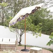 Boxed Butterfly & Flower 2.6M Octagonal Tassel Parasol with Aluminium Tilt RRP £249.99. This