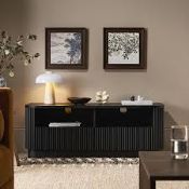 Boxed Maru 120cm TV Unit with Drawers, Black RRP £359.99. Bold and refined, the Maru TV Unit in