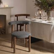 Boxed Demeter Dining Chair, Charcoal Boucle | Dark Walnut Frame RRP £239.99. The Demeter Dining