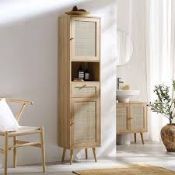 Boxed Frances Woven Rattan Tallboy Bathroom Unit, Natural RRP £259.99. Make the most of your