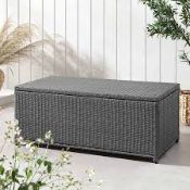 Boxed Granchester 120cm Rattan Storage Box, Grey RRP £299.99. The Granchester storage box is made of