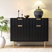 Boxed Richmond Ridged 2-Door Cabinet with Drawers, Matte Black RRP £359.99. Enjoy a stylish