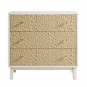 Boxed Bianca Chip Carved 3 Drawer Chest, Sand Beige & Ivory RRP £359.99. Our Bianca chest of 3