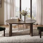 Boxed Maru Oval 6-8 Seater Extending Oak Pedestal Dining Table, Silver Oak RRP £649.99. Our Maru
