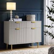 Boxed Richmond Ridged 2-Door Cabinet with Drawers, Matte Taupe RRP £359.99. Enjoy a stylish