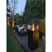 Boxed Faro - Portable Patio Heater - 8 KW Gas Propane Fireplace Outdoor, Garden (Black + Cover) (