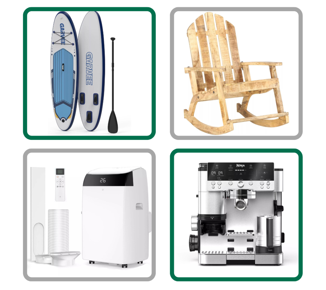 Air Conditioners, 6 Door Wardrobes, Bed Frames, Sofas, Pergolas, Ninja Luxe coffee machines, Dining Tables, Computer Desks, Chandeliers AND MORE