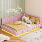 Boxed Daybed With LED Lights And Charging Station Pink*BOX 1/2 ONLY (LOC: SR6(7.3)-WO437)