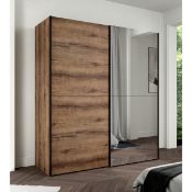 Boxed Alfaro 2 Door Manufactured Wood Wardrobe Muddy Oak (LOC: SR6.SR-WO552)