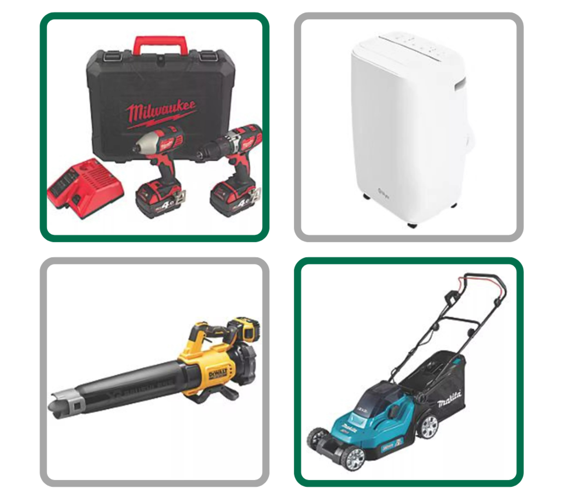 Dewalt Power Tools, Air Con Units,Recip Saws, Chainsaws, Paint Sprayers, Drill Pack Sets, Industrial Fans and more, From Karcher, Ryobi etc