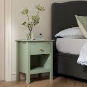 Boxed Oakham 1-Drawer Bedside Table, Desert Sage RRP £169.99. Refined and timeless, the Oakham