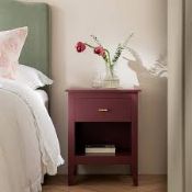 Boxed Oakham 1-Drawer Bedside Table, Wild Cherry RRP £169.99. A little touch of elegance with plenty