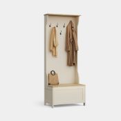 Boxed Ash Hallway Coat Rack with Shoe Storage Bench – Cream (LOC: SR5(4.9)-SK1016)