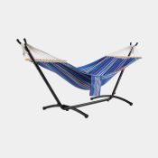 Boxed Ibiza 1 Person Blue & Red Hammock with Stand (LOC: SR5(2.4)-SK614)