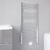 Flomasta 1100mm x 500mm 852BTU Chrome Flat Electric Towel Radiator (LOC: SR3(1.1)-LG420)