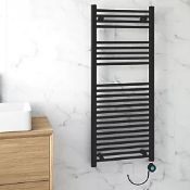 Flomasta 1200mm x 500mm 1023BTU Black Flat Electric Towel Radiator (LOC: SR3(1.1)-LG421)
