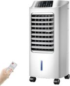 Home Air Cooler 6-liter Portable Air Cooler - Digital LED Display, 3 Fan Speeds, 7-hour Timer,