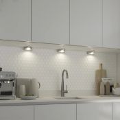 GoodHome Chardin White Silver effect Mains-powered LED Neutral white Under cabinet light IP20 (L)