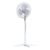 White 16" 3-speed Pedestal fan With adjustable height (LOC: SR3(1.4)-LG446)