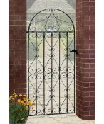 Boxed Uriegas Black Metal Gate 99cm W X 187cm H (LOC: SR7M-WO639)