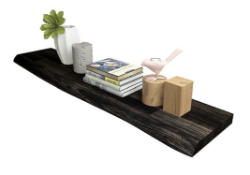 3 X BRAND NEW Acacia Afloat Shelf Floating Shelf FSC 1200x250x38mm, Finger-joint with Live edge,