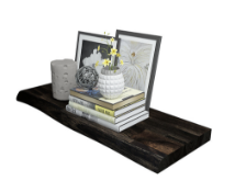 5 X BRAND NEW Acacia Afloat Shelf Floating Shelf FSC 700x250x38mm, Finger-joint with Live edge,