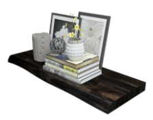 5 X BRAND NEW Acacia Afloat Shelf Floating Shelf FSC 700x250x38mm, Finger-joint with Live edge,