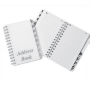 Box of 60 x 16 Part,Wirebound A-Z Telephone/Address Book (White, Clear) CV6020, (Clear)