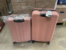 BRAND NEW SET OF 2 KONO PREMIUM LUGGAGE SET INCLUDING 28 INCH AND 24 INCH LUGGAGE BAGS IN NUDE AND