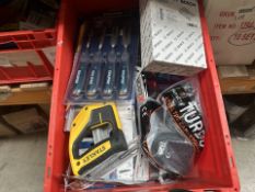 Tray to include a large amount of mixed DIY/Home Repairs items to include Stanley 2-15-594 Jet Cut