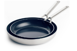 Set of 2 Brand New Blue Diamond Cookware Triple Steel Stainless Steel Diamond Reinforced Ceramic