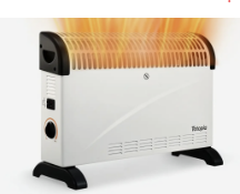 2 x Totopia 2000W Convection Heater, Silent Heating, 3 Heat Settings, Adjustable Thermostat, Space