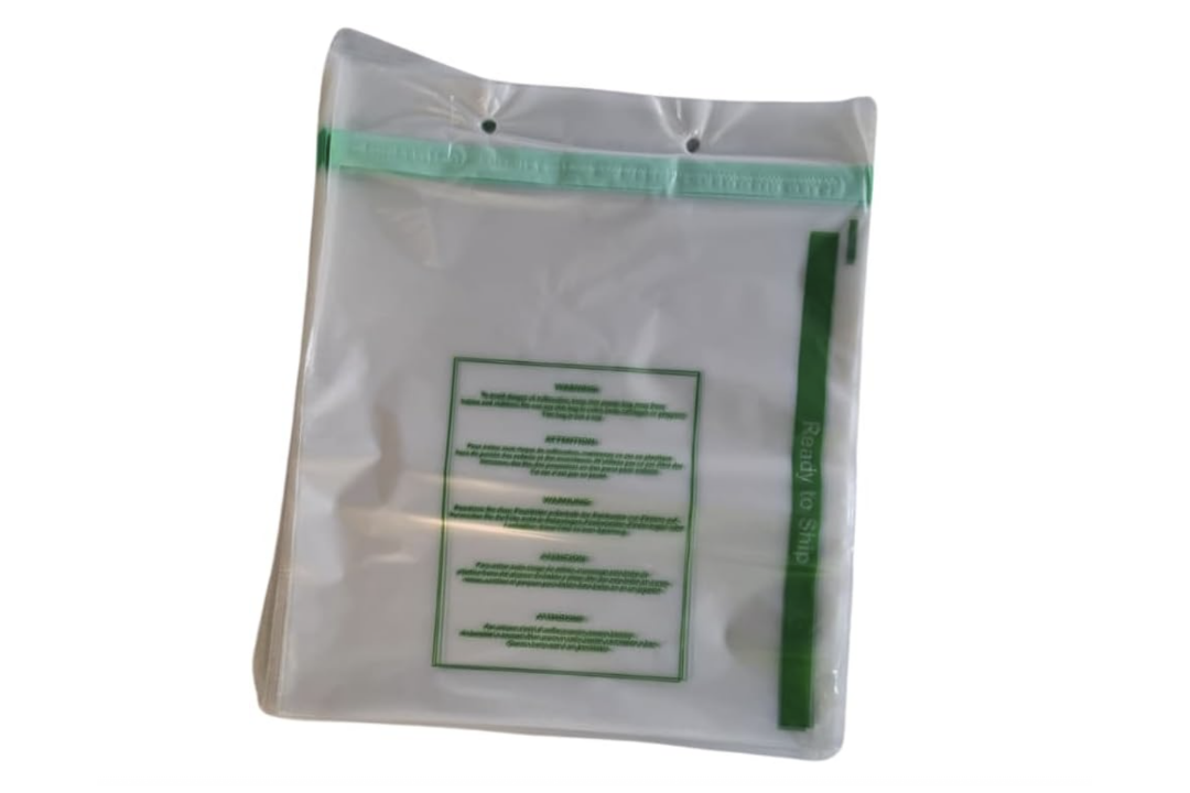 5 x Boxes of 500 Store Returns, Polybags, Clear Plastic with Security Seal on top. Approx 410 x