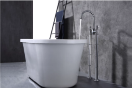 BRAND NEW VURTU Danube Floor Mounted Bath Filler, 1/4 Turn, Dual Lever Ceramic Disc, 972(H) x 248(