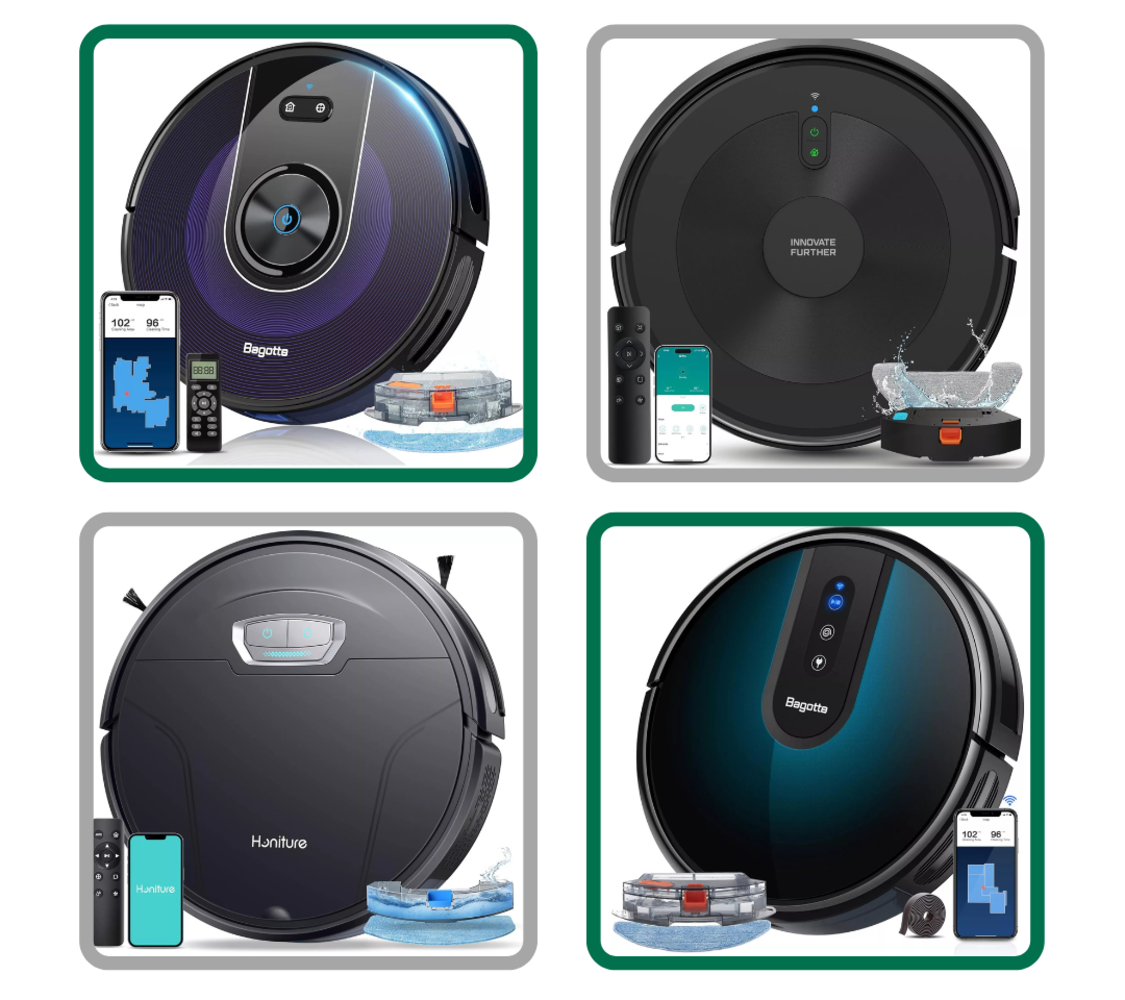 BRANDED ROBOT VACUUM CLEANERS IN A VARIETY OF DESIGNS AND BRANDS. SOLD IN TRADE AND INDIVIDUAL LOTS. DELIVERY AVAILABLE