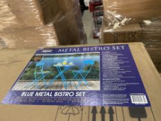 BRAND NEW Alpine Corporation 3-Piece Bistro Set with Folding Table and 2 Chairs, Durable Steel