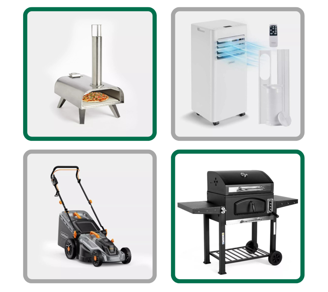 Air Conditioning Units, Tower Fans, Luxury Garden Furniture Sets, Bistro Lounge Sets, BBQs, Pizza Ovens, Gazebos, Pressure Washers & Much More